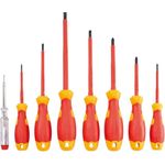 Parkside Elektro Schraubendrehersatz VDE, 8-teilig, isolierte Klingen, Chrom-Vanadium-Stahl