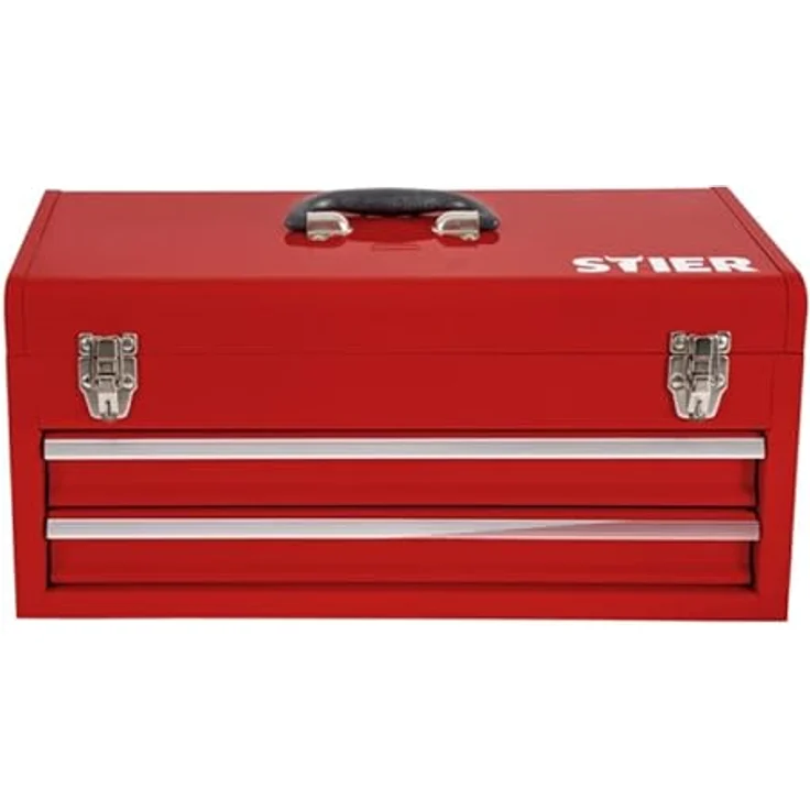 Stier Werkzeugkoffer, Werkzeugbox leer, 2 Schubläden, LxBxH 520x218x243 mm, aus stabilem Stahlblech – Bild 9