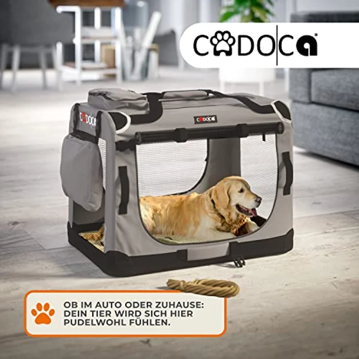 Cadoca Hundetransportbox faltbar Größe XXXL Grau – Bild 2