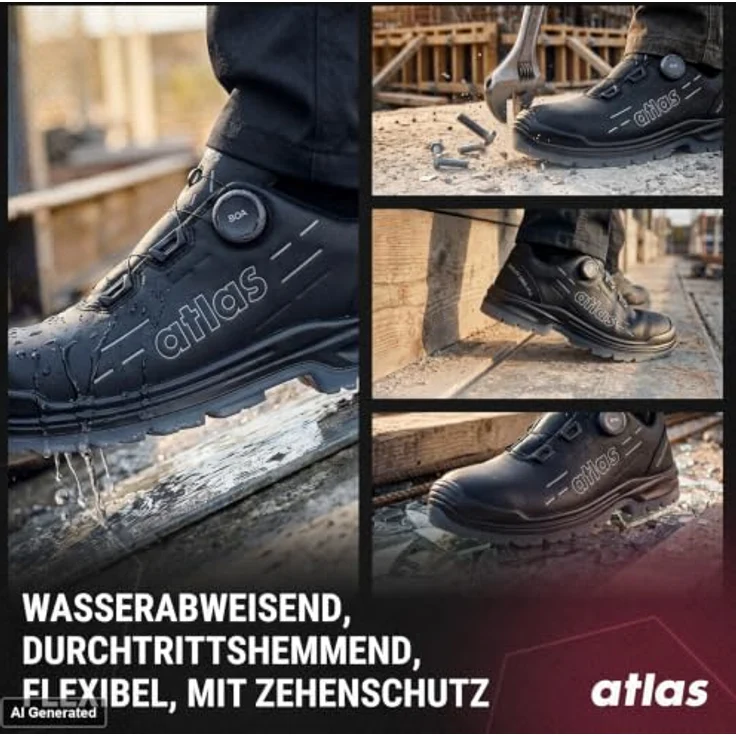 Atlas Sicherheitshalbschuh MAX 150 PRO BOA S3 ESD W10, Sicherheitsschuh in Schwarz, Größe 40 – Bild 4