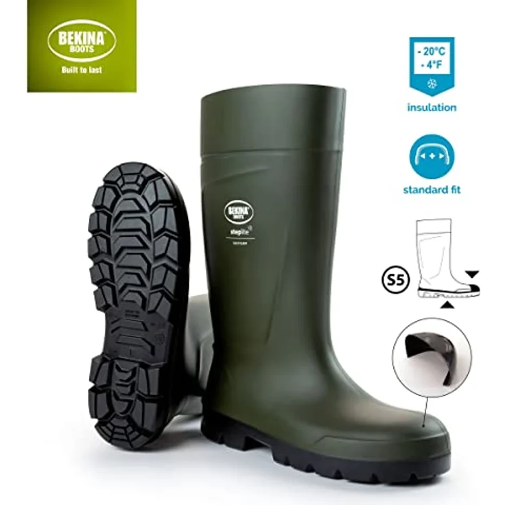 Bekina Sicherheitsstiefel S5 Steplite Easygrip, federleichte Polyurethan-Stiefel mit Stahlkappe und rutschhemmender Sohle, bis -20°C isoliert, verschiedene Größen erhältlich – Bild 5