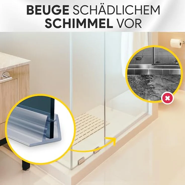 tktrading24 Duschdichtung PVC Ersatzdichtung TYP-4, 200cm für Glasstärke 8mm, mit Gummilippe 28mm, schimmelbeständig und langlebig – Bild 4