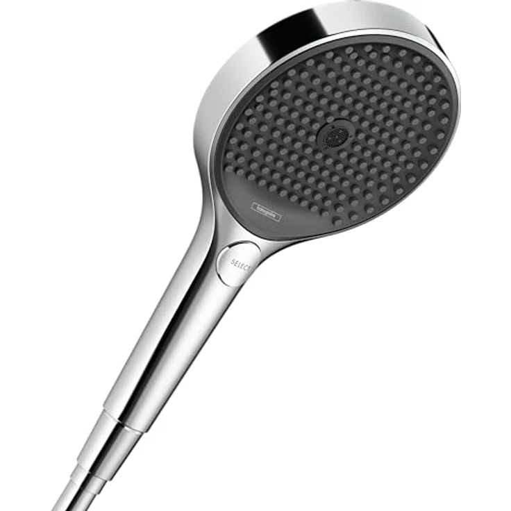 hansgrohe wassersparender Duschkopf Rainfinity 130, Sparduschkopf, Duschbrause, 3 Strahlarten, Antikalk-Funktion, Chrom – Bild 1