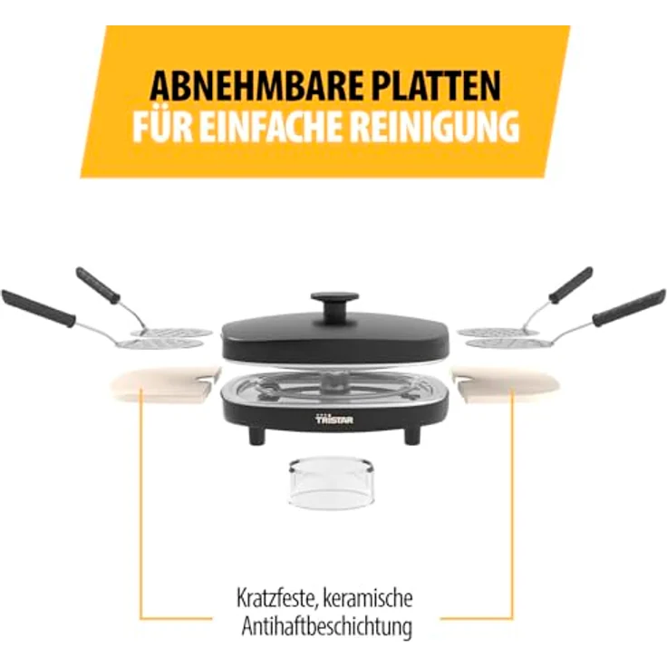 Tristar PZ-9174, Pizza Family 4 Mini-Pizzamaker für 4, PFAS-frei, mit automatischer Temperaturregelung und keramischer Antihaftbeschichtung – Bild 6