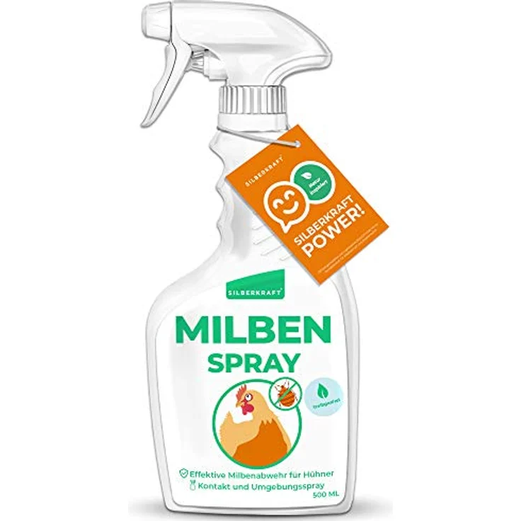 Silberkraft Milbenspray 500 ml für Hühner und Ziervögel, zuverlässiger Milbenschutz, effizientes und garantiert hilfreiches Anti-Milben-Mittel – Bild 1