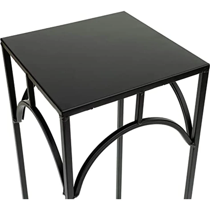 DanDiBo Blumenhocker Metall Schwarz Eckig 60 cm Blumenständer 96132 M Beistelltisch Blumensäule Modern Pflanzenständer Pflanzenhocker – Bild 3