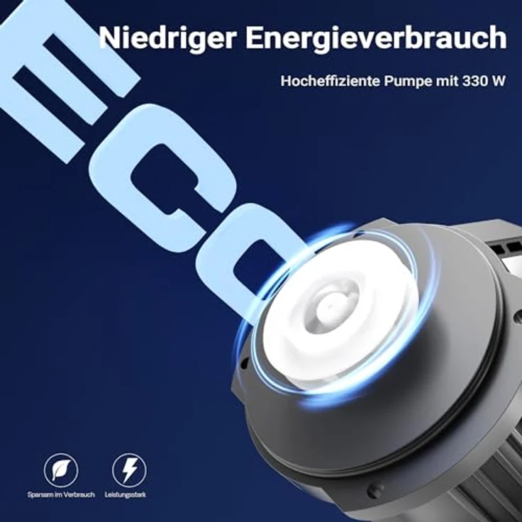 SunSun CET-26000 SuperECO Teichpumpe 26.000 l/h / 330 W, energiesparende Filterpumpe für Koiteiche, Gartenteichpumpe in Blau – Bild 6