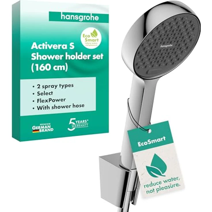 Hansgrohe Activera Select S Brausehalterset, 2jet, Handbrause mit 1600mm Schlauch, Chrom 28054000 – Bild 1