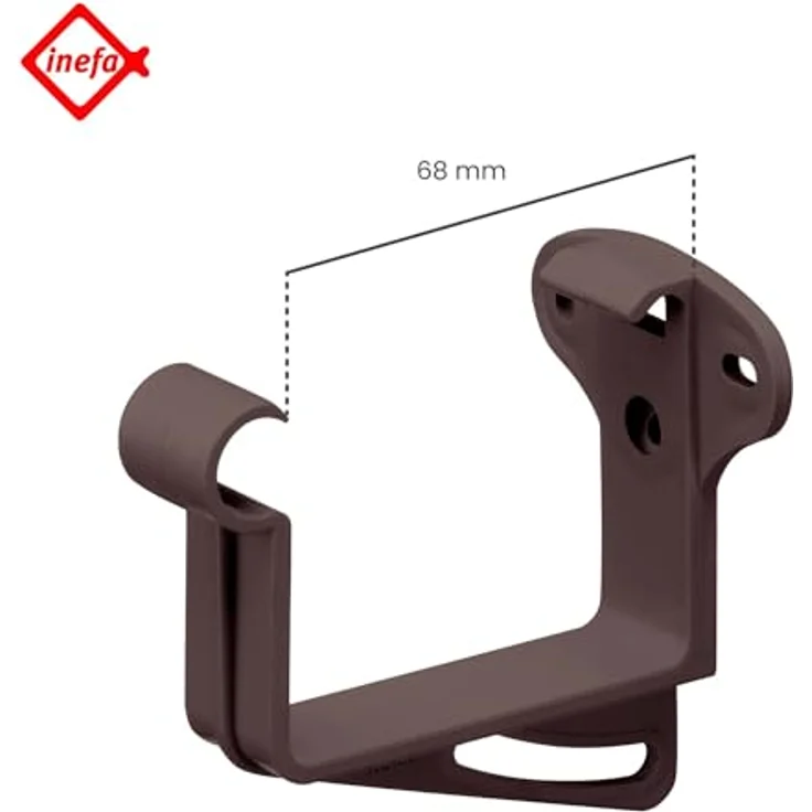 INEFA Stirnbretthalter PVC NW 68, Kastenrinnenhalter Dunkelbraun, witterungsbeständig und schlagfest, Made in Germany – Bild 2