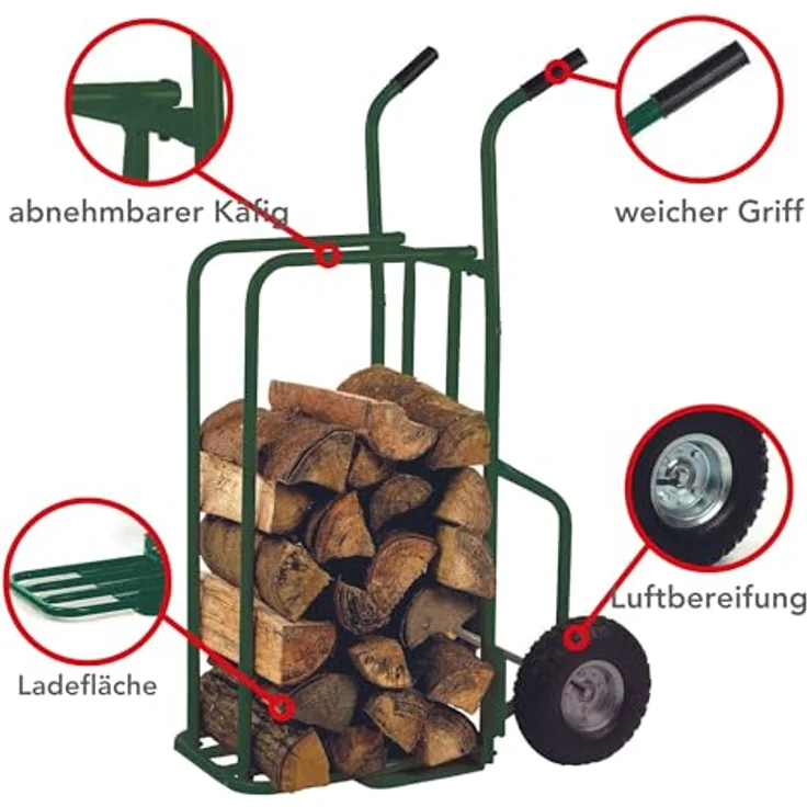 Toolland QT110 Sackkarre Für Holz, Maximal Last 250 kg, Grün - Preisvergleich – Bild 5