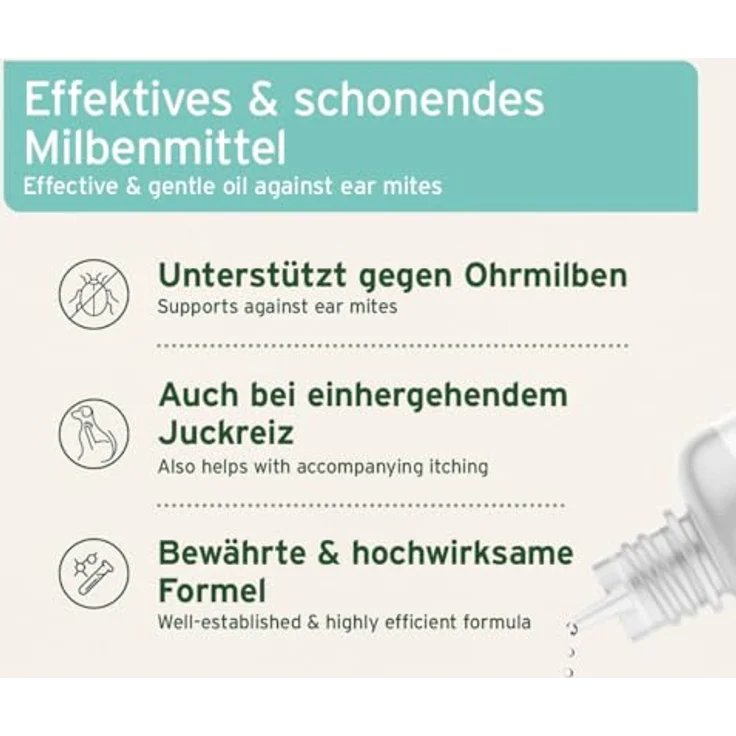 AniForte Ohrmilbenöl für Hunde, Katzen & Nagetiere 50ml – Effektive Ohrentropfen bei Juckreiz & Milben – Bild 2