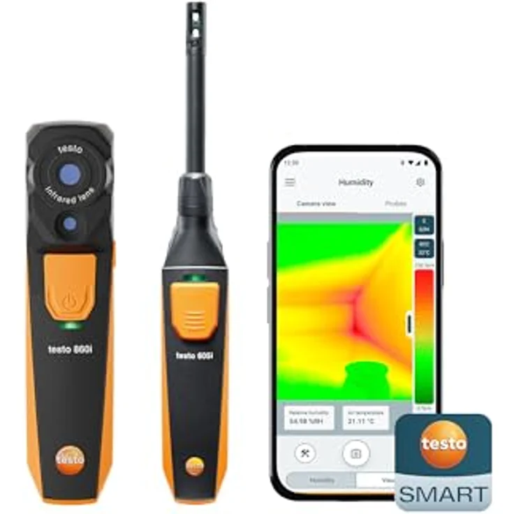 Testo 860i Schimmel-Set, Luftfeuchtemessgerät mit Wärmebildkamera und Hygrometer, 0% rF - 100% rF, inklusive Transporttasche – Bild 2