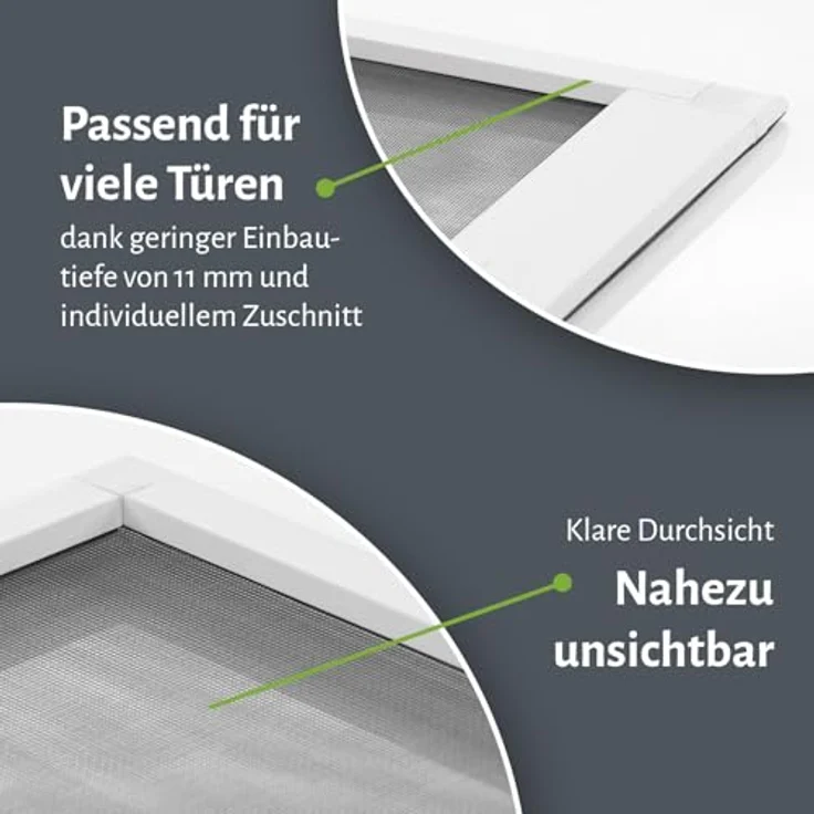 empasa Insektenschutz Fliegengitter Tür mit Alurahmen START, individuell zuschneidbar, anthrazit, 100 x 210 cm – Bild 2