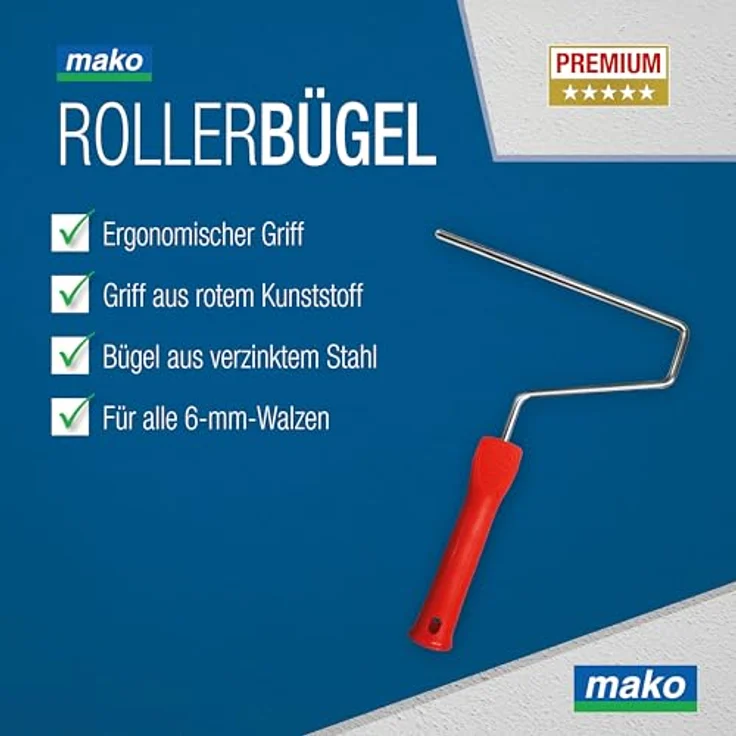 mako Farbroller EASYPAINT Premium, 4-teiliges Set mit 3 Goldfaden-Malerwalzen (23 cm), antitropf und nahezu fusselfrei, ergonomischer Rollerbügel, kompatibel mit mako EASYREACH Teleskoproller – Bild 5