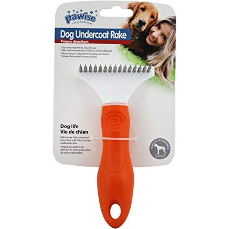 PAWISE Hundebürste Katzenbürste Unterfellbürste - mit ergonomischem Handgriff - Grün