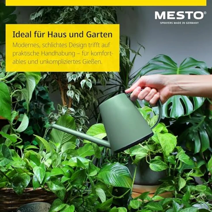 MESTO Gießkanne (Blumen-Gießkanne / Kunststoff-Gießkanne, Fassungsvermögen 1 L, Farbe grün) 3181DF – Bild 4