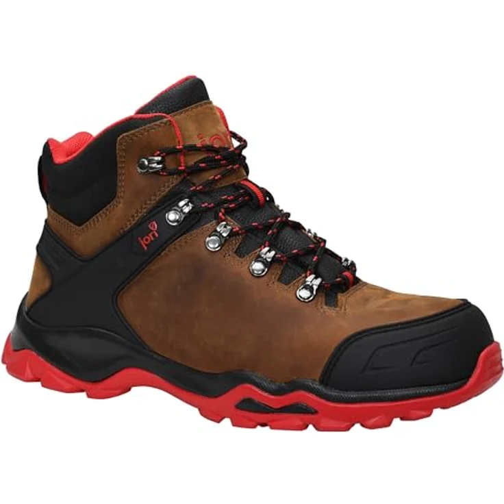 Jori 16621 Powerful Mid, Sicherheitsschuh aus hydrophobiertem Nubukleder mit stabiler Laufsohle, braun – Bild 1