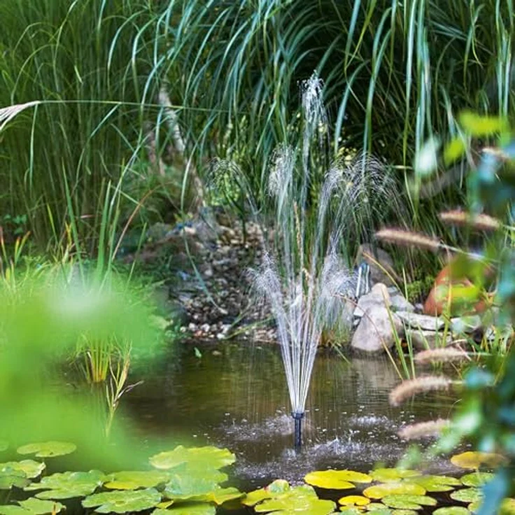 Esotec Solar Einzelpumpe Fountain 500 650, universell einsetzbare Tauchpumpe mit Trockenlaufschutz, 500-650 l/h Förderleistung, 12-18V/DC, für Gartenteiche und Wasserspiele, 101993 – Bild 5