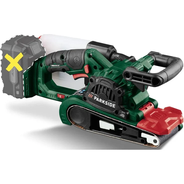 Parkside Akku-Bandschleifer 20V PBSDA 20-Li A1, Ideal für Holz, Kunststoff und Metall, 410,00 m/min – Bild 1