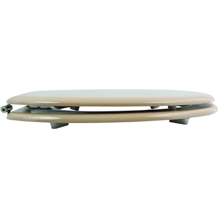 MSV WC-Sitz Cleo MDF, 45 cm x 37 cm x 5,6 cm, beige, feuchtigkeitsresistent, rostfreie Scharniere, rutschfest – Bild 3