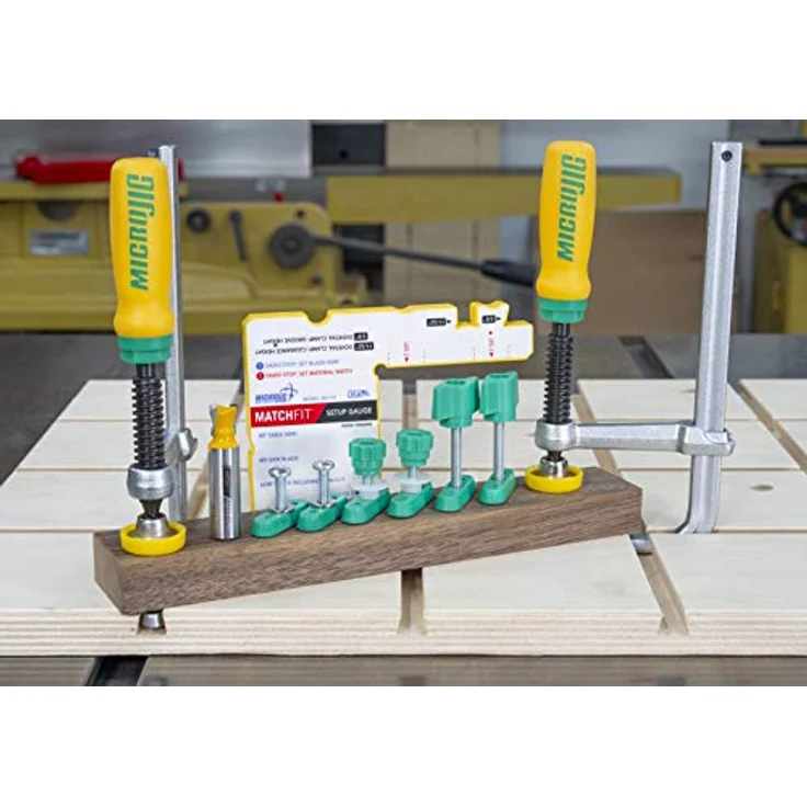 MICROJIG Matchfit DVC-1177K2 Schwalbenschwanzklemme Pro, grün/gelb/silber – Bild 2