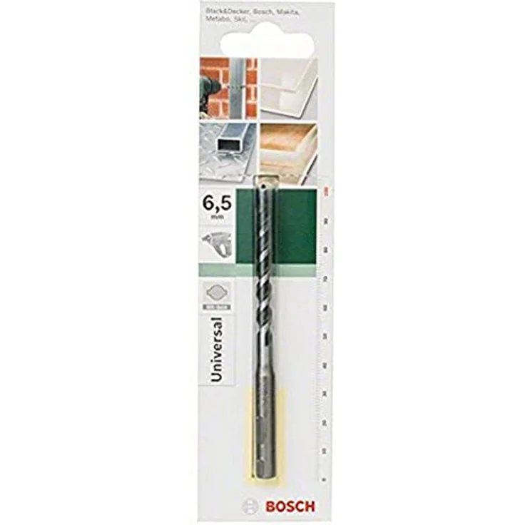 Bosch SDS-Quick Mehrzweckbohrer, 6,5 mm Durchmesser, 100 mm Gesamtlänge, für Mauerwerk, Holz und Metall – Bild 1