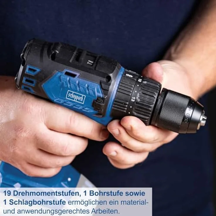 Scheppach Akku-Schlagbohrschrauber BC-CD60-X | 60 Nm | 3in1-Funktion | 20V IXES | Brushless Motor | LED | 1,5 – 13 mm | Gürtelclip – Bild 4