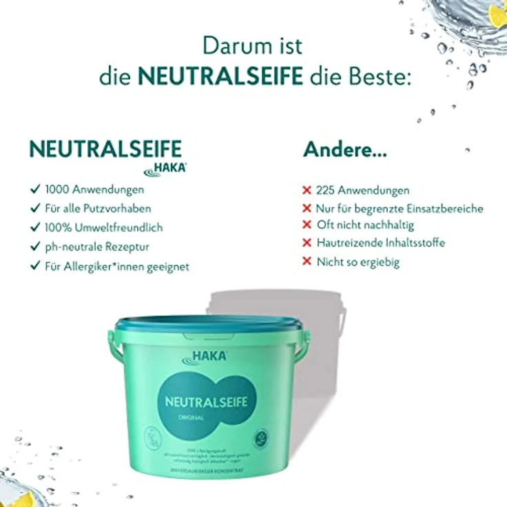 HAKA Neutralseife Original Universalreiniger 5kg Eimer Allzweckreiniger, 100% biologisch abbaubar, pH-neutral, vegan – Bild 4