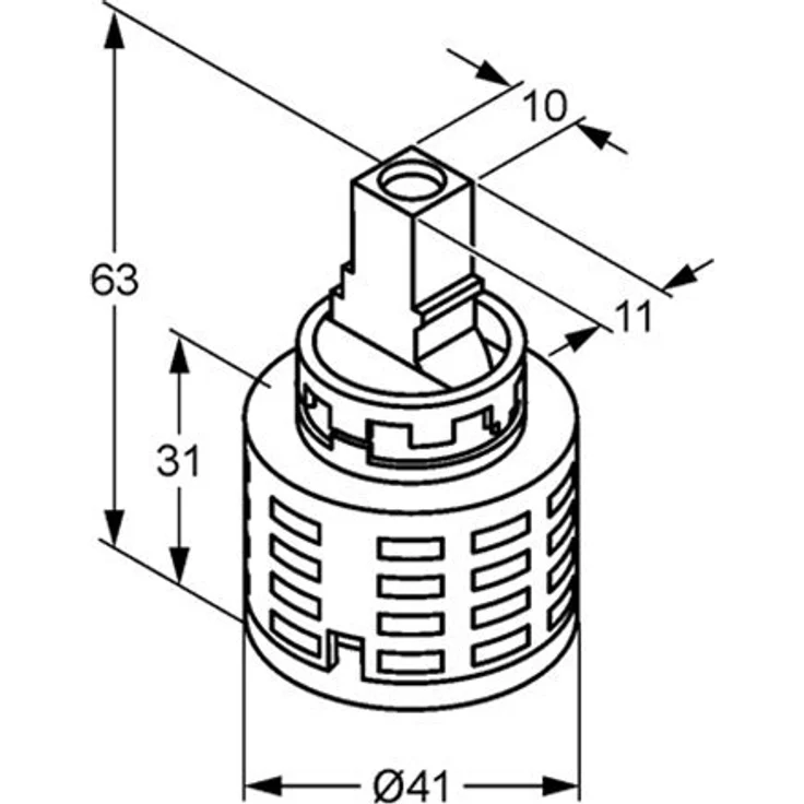 Kludi Spültischarmatur Kartusche 41 mm, Steuereinheit 7685600-00 für UP-Körper mit Heißwasserbegrenzung und Druckminderer – Bild 3