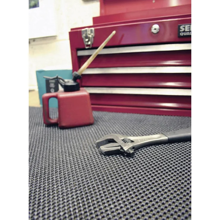 COBA Europe GRIPSAFE Anti-Rutschmatte, 10m x 0.6m x 4mm, langlebiges PVC, waschbar, schwarz