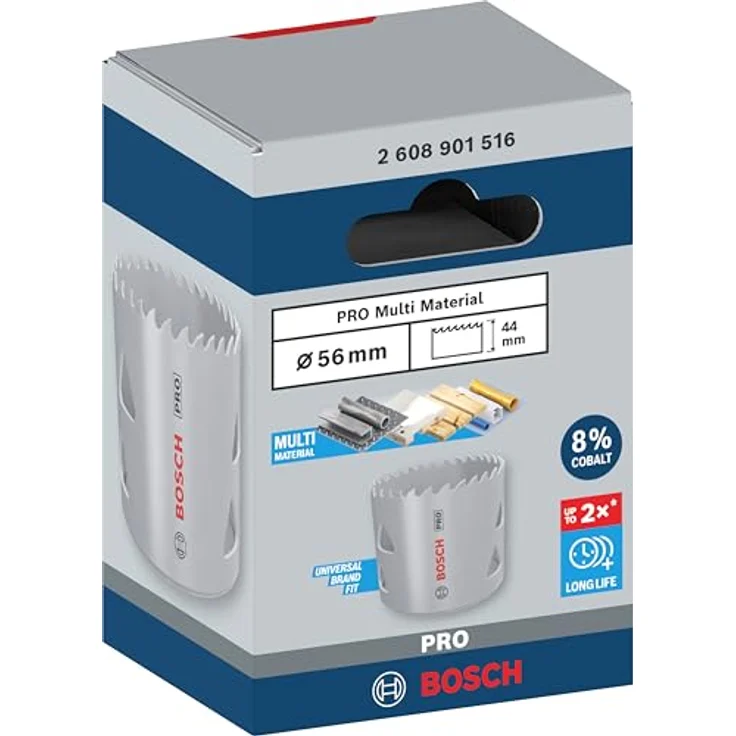 Bosch 1x PRO Multi Material Lochsäge (für Weichholz, Trockenbauwand, Ø 56 mm, Professional Zubehör Bohrmaschine/Schrauber) – Bild 2