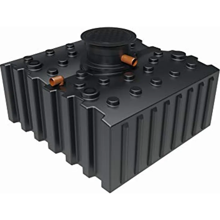 GreenLife Regenwasser-Flachtank 5.000 l mit Biovitor Wassertank, biologischem Regenwasserfilter - blau