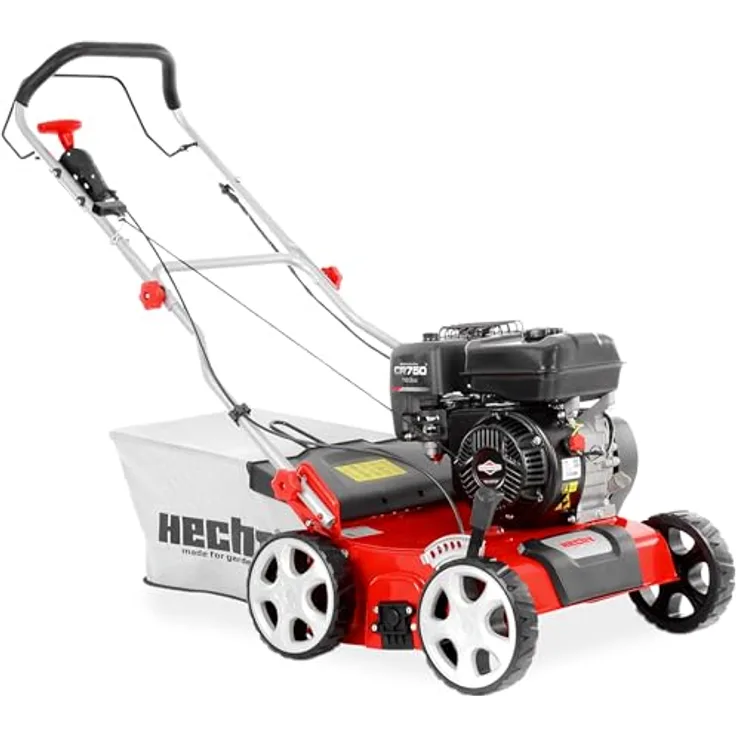 HECHT Benzin Vertikutierer 5644, 4-Takt-Motor mit 42 cm Arbeitsbreite, 2 Walzen und 45-Liter-Fangkorb