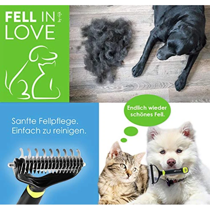Hundebürste Langhaar für das Unterfell | Unterwolle entfernen mit der Unterfellbürste für Hunde und Katzen | Tierhaarbürste – Bild 4