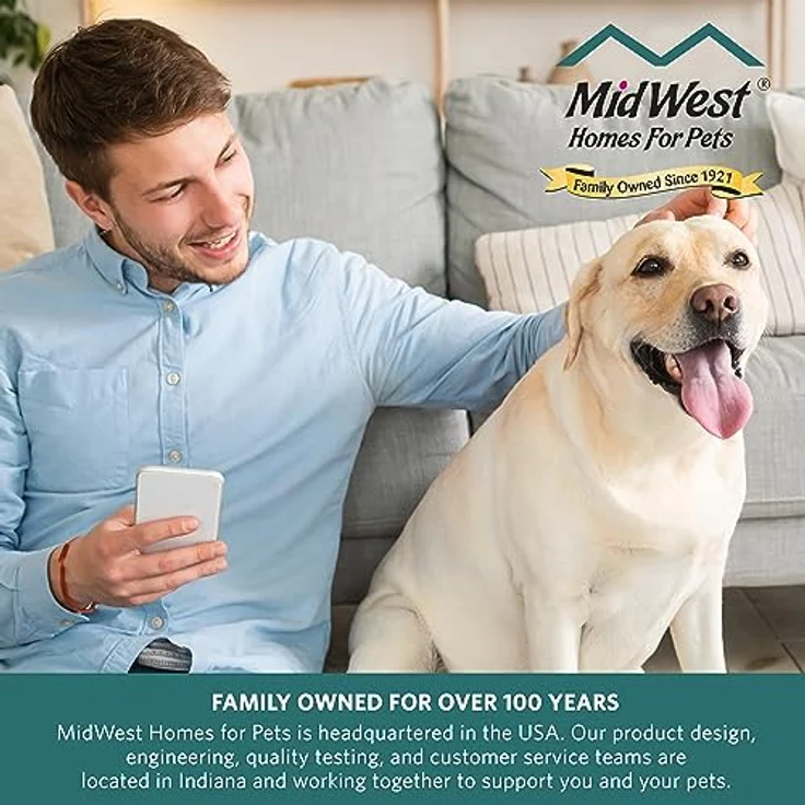 Midwest Homes for Pets Hundekäfig, Einzel- und Doppeltür, inkl. auslaufsicherer Pfanne, bodenschonenden Füßen und neuen patentierten Funktionen – Bild 5