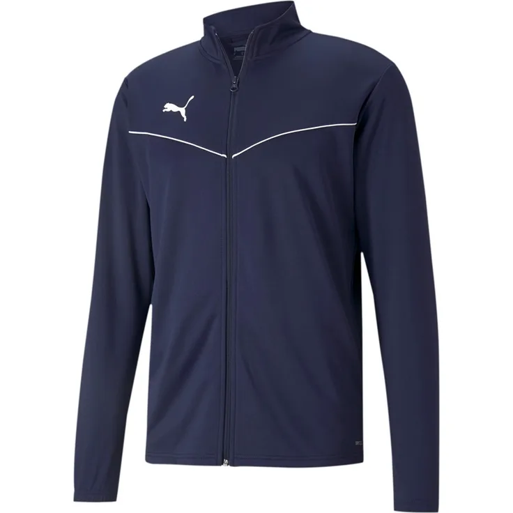 Puma Teamrise Polyesterjacke Kinder Marine - Trainingsjacke mit Stehkragen, Logoprint und 100% Polyester