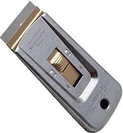 Stanley Professioneller Glasschaber, robuster Halter aus rostfreiem Edelstahl, fixierbare Klinge, 1 Stück, 4 cm Breite