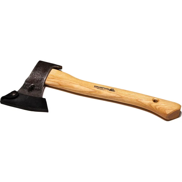 Krumpholz Freizeitbeil mit 2 Nagelzügen, gef. Eschenstiel (40 cm) und Lederschneidenschutz