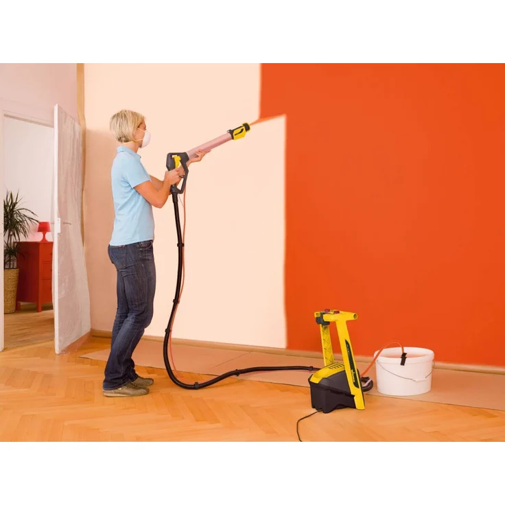 WAGNER Farbsprühsystem W 950 FLEXiO für Dispersions- und Latexfarben, Lacke & Lasuren, 15 m²/5 min, Behälter 800 ml, 630 W, Schlauch 3,5 m, Lanze, Selbstreinigung – Bild 3