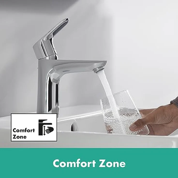 hansgrohe Focus 100 Waschtischarmatur, ComfortZone 100, Normalstrahl, Ausladung 119 mm, Artikelnummer 31621000 – Bild 11