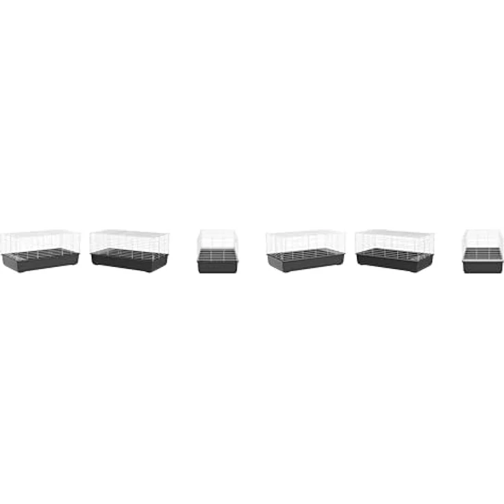 Ollesch Nagerheim Rabbit 120 cm 120 x 59 x 50, silber/schwarz – Bild 3