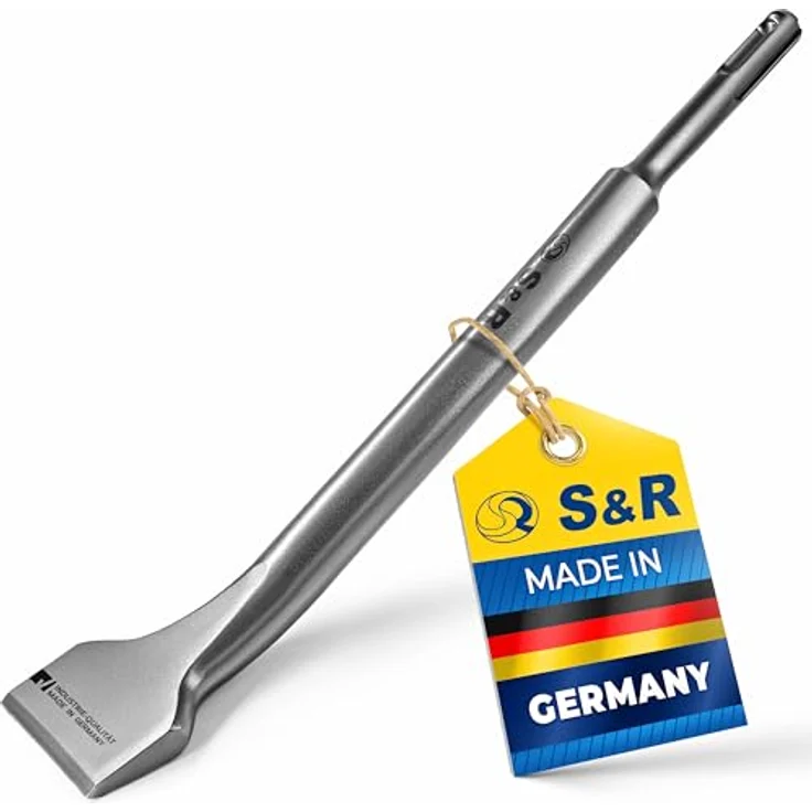 S&R Fliesenmeißel SDS-plus 250 x 40 mm, angewinkelt, gehärtet, Profi-Qualität, Made in Germany – Bild 1
