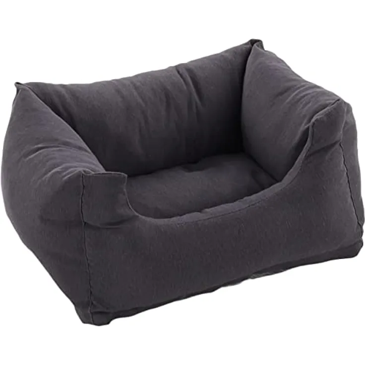Flamingo Dogbed Panama, Hundebett und Katzenbett, dunkelgrau, 50 cm, abnehmbarer waschbarer Bezug, rutschfeste Unterseite