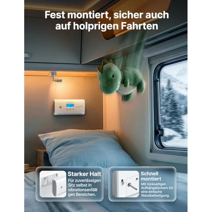X-Sense Tragbarer Kohlenmonoxidmelder mit LCD, XC0N-SR, für Wohnmobil und Boot, flexible Platzierung, 3 LED-Anzeigen – Bild 3