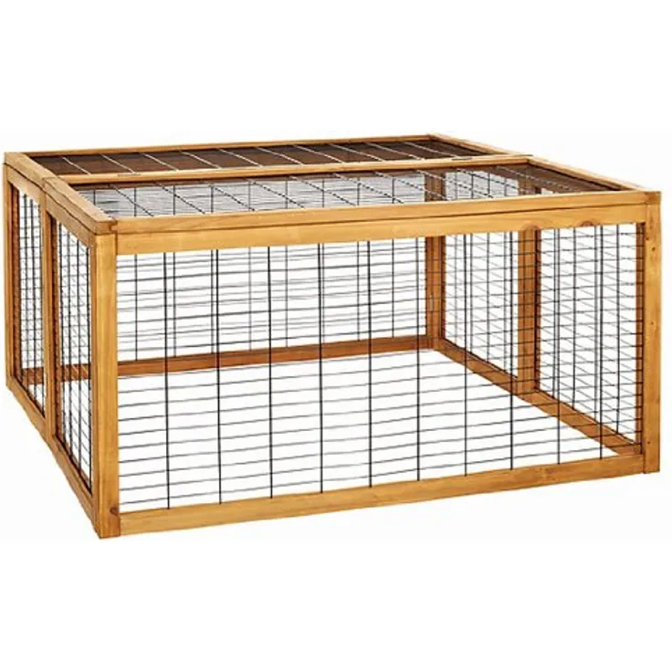 Dehner Freilaufgehege Rolf mit aufklappbarem Dach, ca. 116 x 116 x 58 cm, Holz