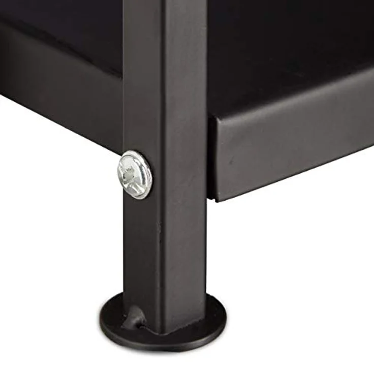 Relaxdays Kaminholzregal aus Stahl, pulverbeschichtetes Brennholzregal, Kaminholzständer HBT 111x34x34 cm, schwarz – Bild 4