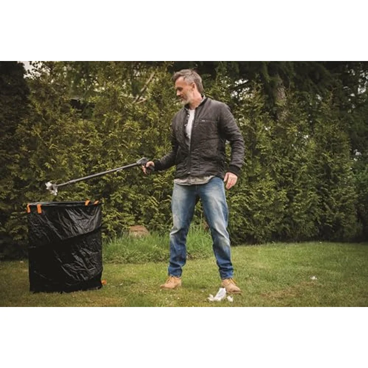 Fiskars Großer PopUp-Gartensack mit Griffen, Fassungsvermögen: 172 Liter, Schwarz-Orange, Solid, 1015647 – Bild 5
