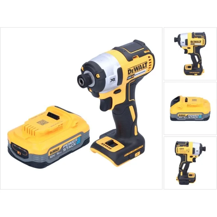 DeWalt DCF 887 N, Akku Schlagschrauber 18 V mit 205 Nm, 1/4" Brushless, inkl. 5,0 Ah Powerstack Akku, ohne Ladegerät