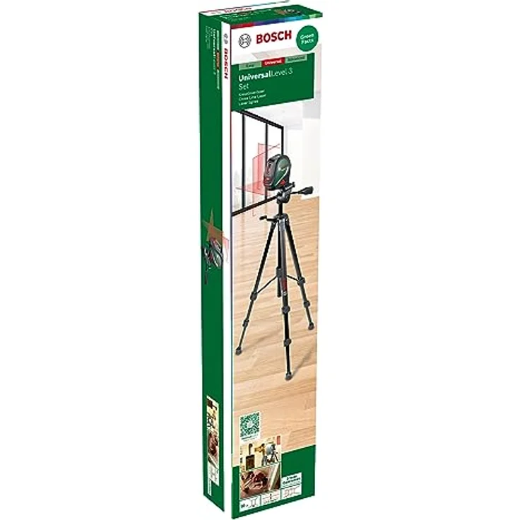 BOSCH UniversalLevel 3 Set Kreuzlinien-Laser im Karton, Selbstnivellierung, Neigungsfunktion, 120° Öffnungswinkel – Bild 2