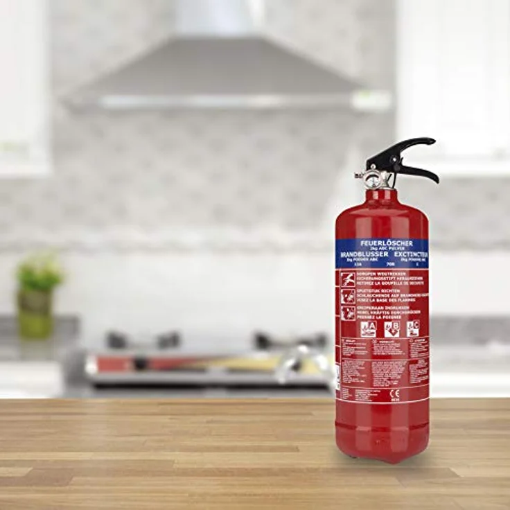 Smartwares ABC Feuerlöscher 2 Kg-Pulverlöscher mit Halterung und Manometer, 2kg, SW BB2 – Bild 2